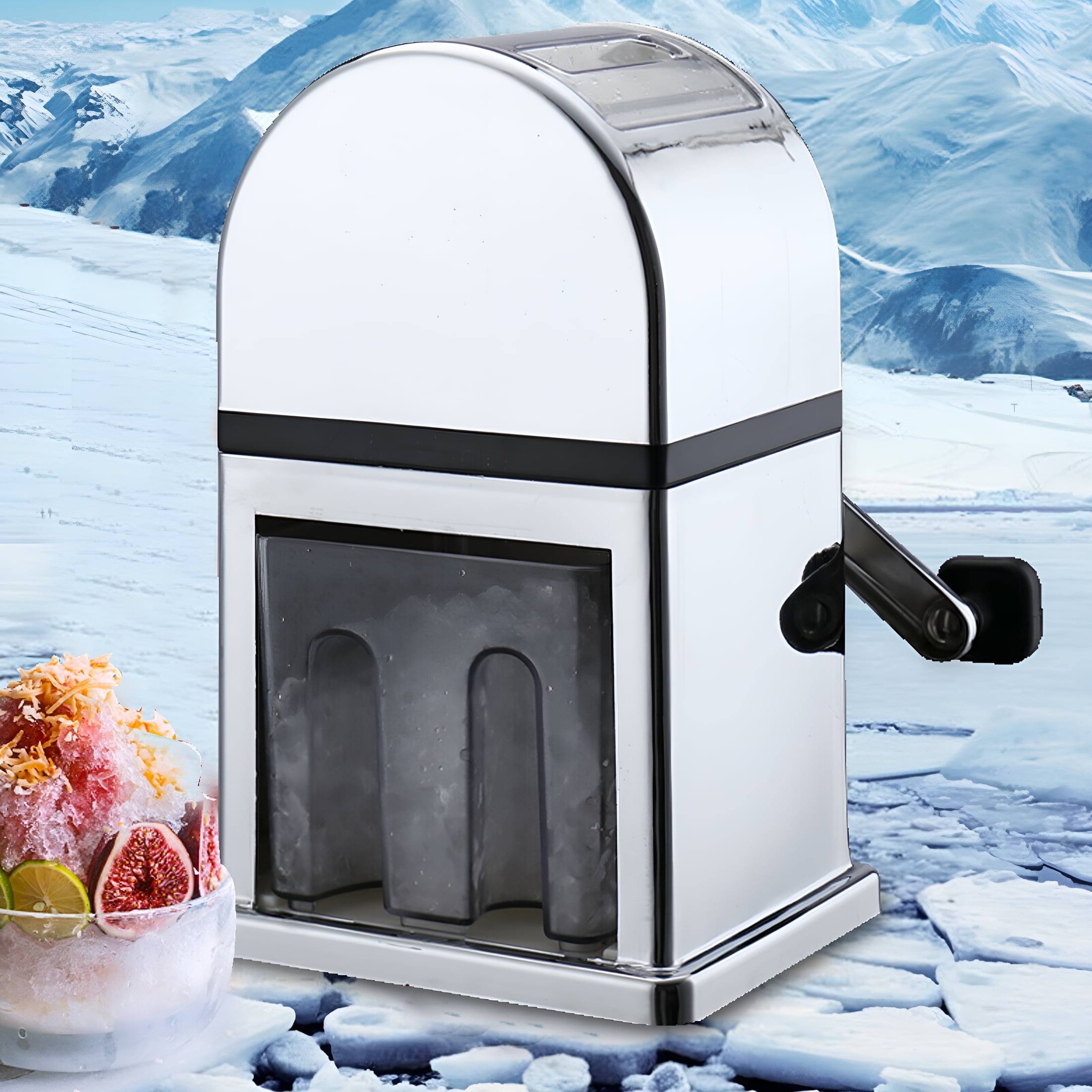 ZEPARO Commercial Stainless Steel Ice Crusher Shaver Machine Durable Crushed Ice Maker