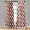 thumbnail image 5 of Ambesonne Modern Curtains, Retro Geometric Circle, Pair of 28"x63", Forest Green Salmon, 5 of 5
