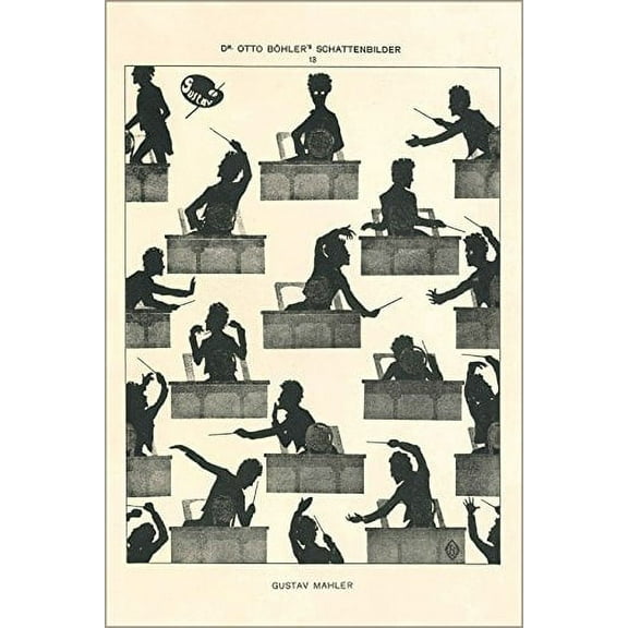 24x36 Poster; Gustav Mahler, Silhouette By Otto Bohler Pub Late 19Th Century