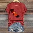 thumbnail image 2 of Camisetas de Manga Corta para las Mujeres de Moda Imprimir Cuello Redondo Camiseta, Mezcla de Poliéster Ligero para Primavera Verano Otoño, 2 of 8
