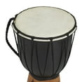 thumbnail image 4 of 6" x 12" Black Wood Handmade Djembe Drum Sculpture with Rope Accents, by DecMode, 4 of 8