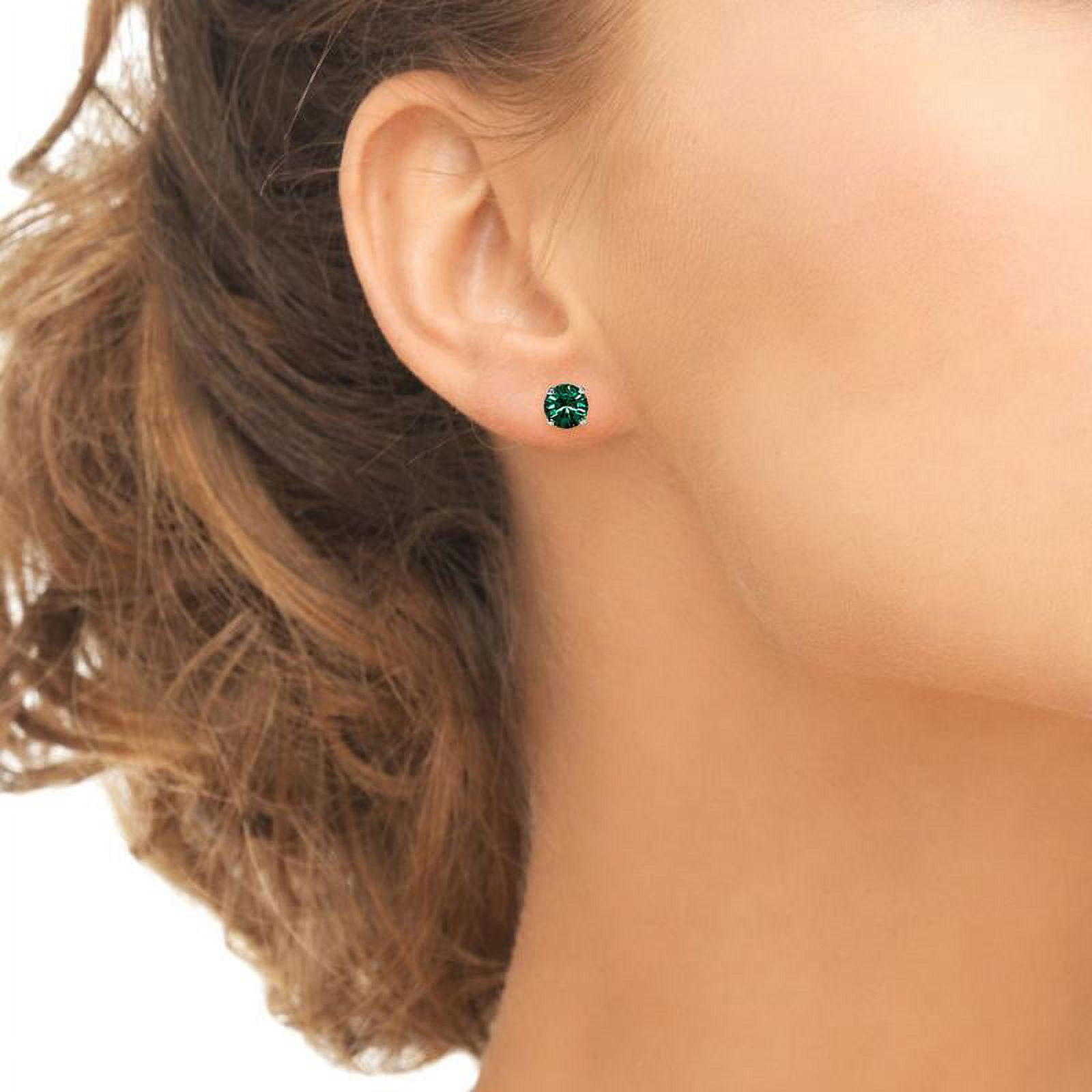 Sterling Silver Green Crown Stud Earrings Made w/ Swarovski Crystals