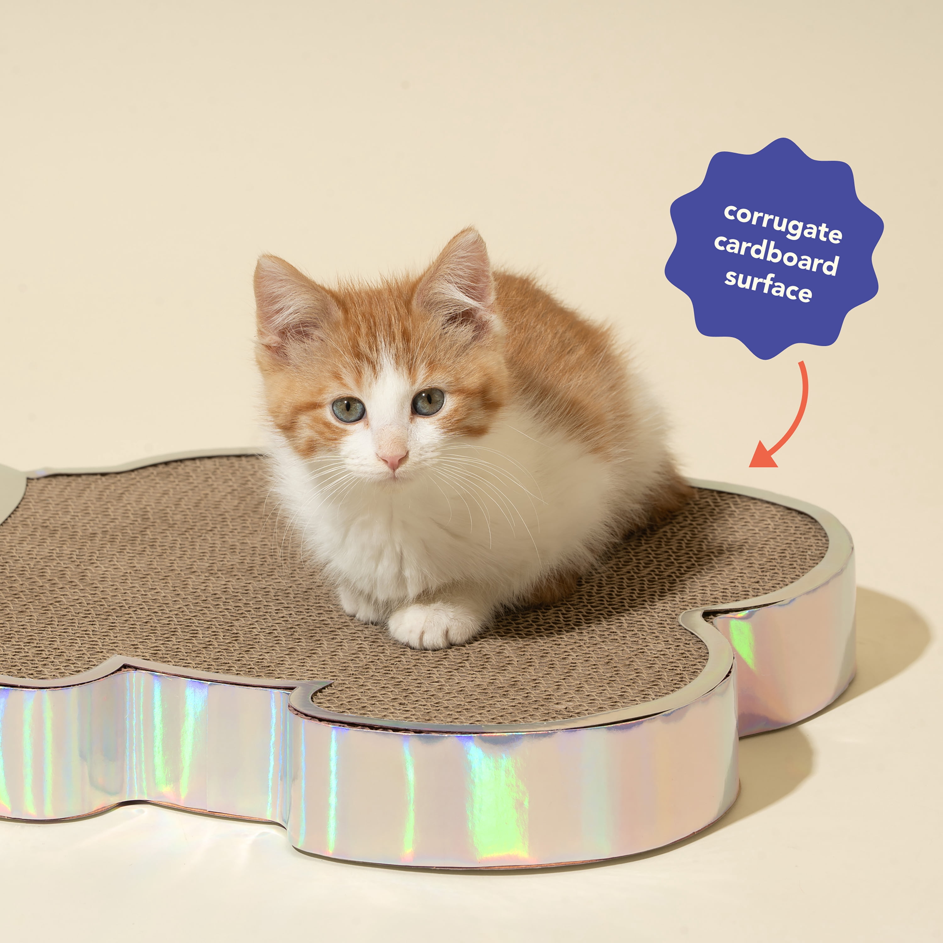 Oodles Gummy Bear Ombre Corrugated Cardboard Cat Scratching Pad, Multicolor, One Size