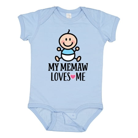 

Inktastic My Memaw Loves Me Baby Boy Gift Baby Boy Bodysuit