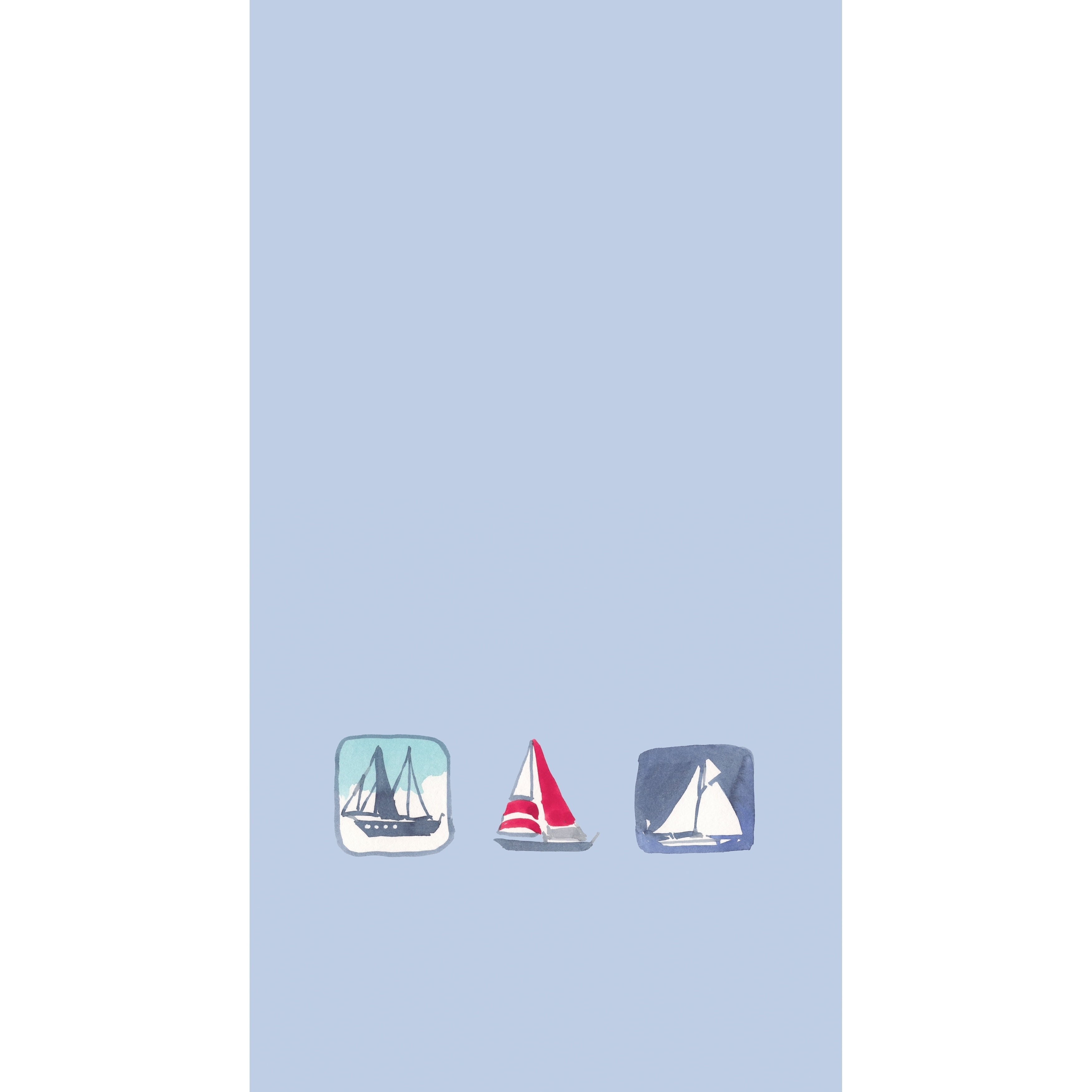 Simply Daisy, 16 x 25 Inch, Boat Trio, Geometric Print Kitchen Towel, Blue