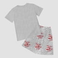 thumbnail image 5 of UngA Fourth of July Boy Girl Outfit Short Sleeve American Flag 250th Anniversary Shirts + Print Shorts Toddler Kids Independence Day Clothes Sets (Grey,11-12 Years), 5 of 7