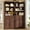 Walnut, variant on Homieasy 80'' Tall Bookcase with Drawer and Cabinet, Floor Standing Bookcase with 3-Tier Shelves for Living Room, Home Office, Walnut