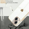 thumbnail image 5 of Love-Heart Luxury Case for Apple iPhone 15 Heart Case, Cute Design Shiny Bling Cover, 3 in 1 Bundle Case with 2 PACK Clear Tempered Glass for Apple iPhone 15 for Women Girls, White, 5 of 7
