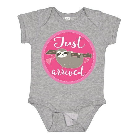 

Inktastic Just Arrived Baby Sloth Gift Baby Girl Bodysuit