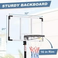 thumbnail image 4 of Atilioo Portable Basketball Hoop Stand with 44" Shatterproof Backboard, 5.08-8.53FT Adjustable Basketball Goal System, 2 Wheels, Fillable Base for Adults and Kids in Indoor/Outdoor, White, 4 of 7