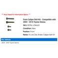 thumbnail image 2 of Front Caliper Bolt Kit - Compatible with 2004 - 2010 Toyota Sienna 2005 2006 2007 2008 2009, 2 of 2