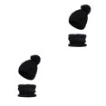 thumbnail image 3 of QualitChoice Winter Caps Decorative Hat Scarf Set Adorable Autumn Crochet Neckerchief Sports Two-piece Stylish Collar Black 2Set, 3 of 6