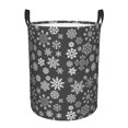 thumbnail image 1 of Fotbe simple white Snowflake Cesto de Ropa con Asas, Cesto Impermeable de Gran Capacidad, Bolsa de Lavado para Dormitorio, Cesto de Ropa con Ruedas y Asas-Medium, 1 of 6