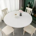 thumbnail image 3 of Round Vinyl Fitted Tablecloth with Flannel Backing Elastic Table Cloth Waterproof Oil-Proof Plastic Cover- Fits Tables up to 36" - 44" Diameter, 3 of 6