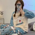 thumbnail image 3 of Pijama esponjoso Y2k para mujer, conjunto de 2 piezas, ropa de dormir de felpa, traje a juego, novedad de 2023, 3 of 4