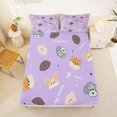 thumbnail image 5 of Homewish Lovely Dog Bed Sheets,Luck Good Sweet Day My Cute Puppies Print Full Size Sheets,Purple,4pcs,1 Flat Sheet, 1 Fitted Sheet and 2 Pillowcases, 5 of 6