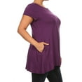 thumbnail image 2 of Women's Plus Size trendy style casual solid short sleeve side pocket tunic top., 2 of 4