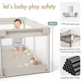 thumbnail image 5 of NimbleRest 59"x59" Large Baby Playpen， Play yard Fence for Toddlers, Gray, 5 of 6