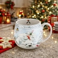 thumbnail image 2 of STP GOODS Polar Bear Bone China Big Belly Mug in Gift Box 16.23 fl oz (480 ml) Coffee and Tea Mug for Latte Cocoa Chocolate, Christmas Tableware, Holiday Drinkware, Blue Red, 2 of 8