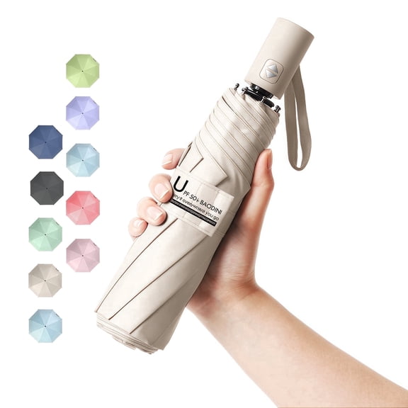 Small UV Protection Travel Umbrella Compact for Rain and Sun UPF 50 Windproof Portable 42 inch Umbrella for Women and Men