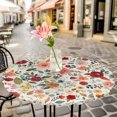 thumbnail image 6 of Watercolor Flowers Round Tablecloth for 36-44 Inch Tables,Fitted Table Cover with Elastic Edge,Rustic Spring Floral Botanical Beige Waterproof Outdoor Table Cloth Protector for Patio Garden Dinner, 6 of 9