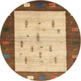 thumbnail image 1 of Ahgly Company Machine Washable Indoor Round Contemporary Mahogany Brown Area Rugs, 7' Round, 1 of 7