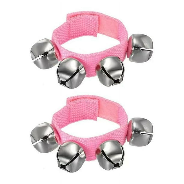 2 cascabeles de muñeca, cascabeles de tobillo, cascabeles de muñeca, pulsera, instrumentos de percusión musicales, 4 cascabeles para fiesta, Navidad, cascabel de muñeca.
