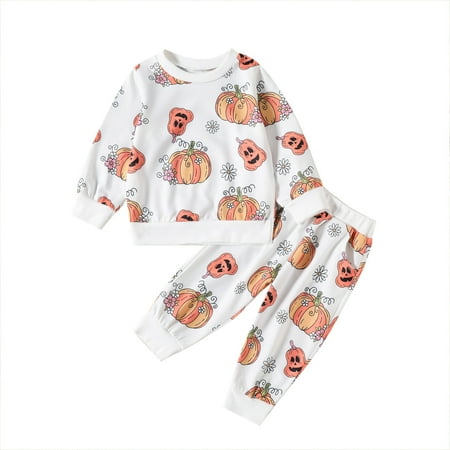 

Fall Winter Savings Clearance 2024! abtuhar Newborn Girl Outfits Toddler Baby Girl Halloween Clothes Pumpkin Outfits Set Pullover Sweatshirt Tops+Sweatpants Fall Winter Baby Clothes White 0-6 Months