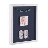 ArtToFrames 22x28 Inch Shadow Box Picture Frame, with a Satin White 1 Wide Shadowbox frame and Blue Jay Mat Backing (4655)
