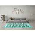 thumbnail image 3 of Ahgly Company Machine Washable Indoor Rectangle Persian Turquoise Blue Traditional Area Rugs, 7' x 10', 3 of 4