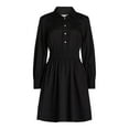 thumbnail image 5 of Free Assembly Women's Cotton A Line Dress with Long Sleeves, Sizes XS-XXXL, 5 of 5