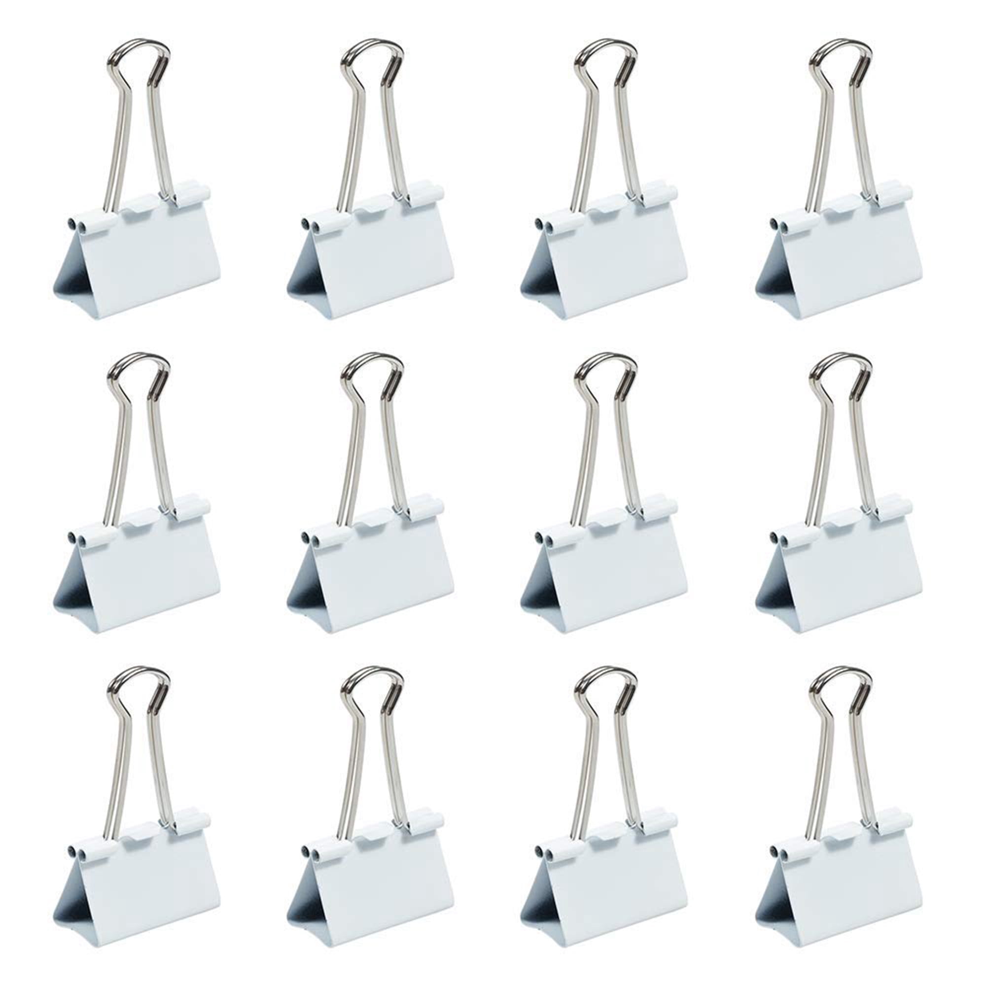 Large Binder Clips 1.6 Inch 41mm, White Office Supplies, 12 Pack Heavy Duty Paper Clips for Home Office Organization, White