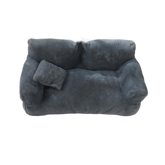 Cama para mascotas, decoración para gatos, cómoda, portátil, antideslizante, suave y de peluche Gris oscuro L