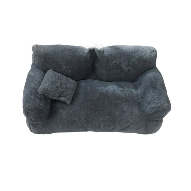 Sofá cama para gatos, suave, antideslizante, portátil, cómodo, decorativo, cama para mascotas para gatos Gris oscuro L