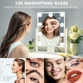 thumbnail image 4 of Makeup Mirror with Lights Modern Vanity Mirror x Lightedup Mirror with Color Dimmable Lighting & Mount Touch Sensor with Detachable X Spot Mirror Sleek Metal Frame \u W, 4 of 7