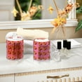 thumbnail image 4 of Yayeee 2 Pack Qtip Holder Bathroom Cotton Swab Canister with Lid Clear Dispenser Set, Pink Doughnuts, 4 of 6