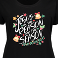 thumbnail image 4 of Inktastic Jesus is the Reason for the Season Christmas Bells and Stars Women's Plus Size T-Shirt, 4 of 5
