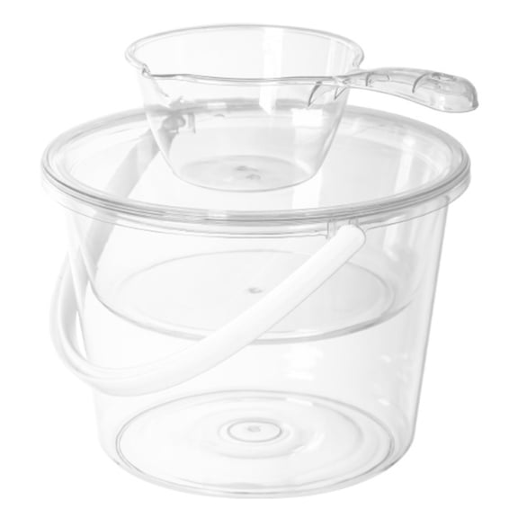 WRITWAA Transparent Plastic Multipurpose Bucket with Handle, Water and Liquid Storage Container for Home, Garden, Outdoor Use