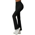 thumbnail image 2 of Qulqfy Flare Women Leggings Black Yoga Stretchy High Waist Tummy Control Butt Lifting Leggings Women's Pants L, 2 of 4