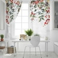 thumbnail image 4 of Grey Christmas Blackout Curtains | Light Blocking Print Window Curtains, Xmas Tree Botanical Red Berry Pinecone Thermal Insulated Window Drapes for Living Room Kitchen (2 Panels, 104"W x 84"L), 4 of 7