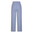 thumbnail image 5 of Aofany Pants for Women Flowy Casual Drawstring Waist Wide Leg Loose Cotton Linen Palazzo Pants with Pocket, 5 of 6