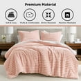 thumbnail image 4 of Regency Heights Full/Queen Fluffy Ribbed Plush Comforter Set 3-Piece Bedding Set Pink, 4 of 9