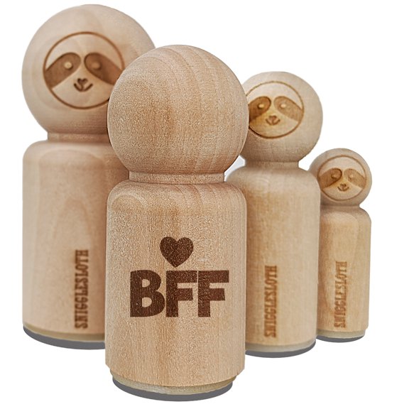 BFF Best Friends Forever Heart Rubber Stamp for Scrapbooking Crafting Stamping - Mini 1/2 Inch