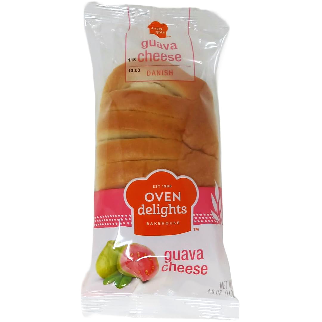 Oven Guava Cheese Danish Pastries 4oz - Bakery fresh - Breakfast pastries - Real fruit - fruit pastries - perfectly cooked - taste simply fresher(Pack of 3)