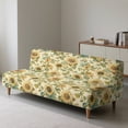 thumbnail image 4 of SCRAWLGOD Sunflower Leaf Print Armless Couch Slipcover Stretch Soft Couch Cover Washable Sofa Slipcover with Elastic Bottom for Dogs, 4 of 9
