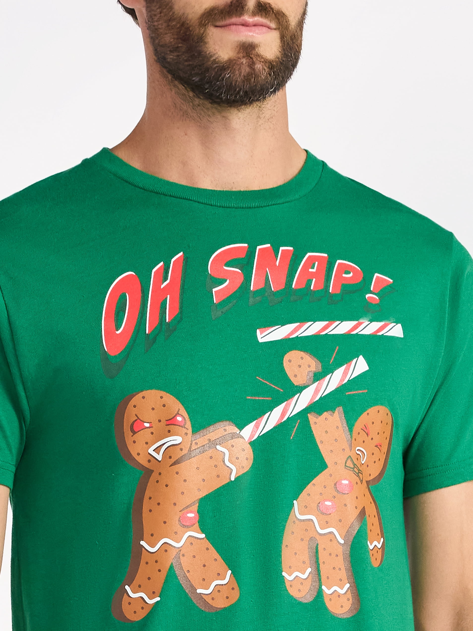 Christmas Men's and Big Men's Oh Snap Graphic Tee from Holiday Time, Sizes XS-3XL