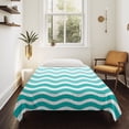 thumbnail image 4 of Geometric Turquoise Ombre Tapestry for Bedroom Wall Hanging Tapestry,Modern Gradient White Ocean Striped Ceiling Backdrop Tapestries Poster Blanket Wall Decor for Teens Room Living Room 59" x 90", 4 of 8