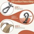 thumbnail image 3 of PU Leather Purse Strap, 41.7"-45.3" Adjustable Crossbody Replacement Straps 1.5" Width for Handbags, Shoulder Bag (khaki, Black Clasp), 3 of 6