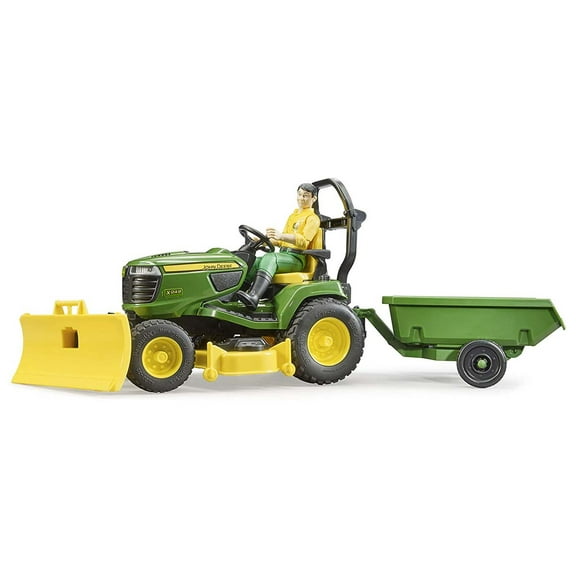 Bruder 09824 Bworld John Deere Lawn Tractor w/ Trailer and Figure 12.10.6
