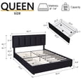 thumbnail image 3 of VECELO Queen Size Storage Bed Frame with 4 Drawers, Upholstered Platform Bed Frame with Adjustable Headboard, Wood Slat Support/Easy Assembly, Black, 3 of 10
